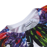 Marcelo Burlon T Shirt Peacock Colorful Feather Pattern Wide Pine European Men and Women Same Style
