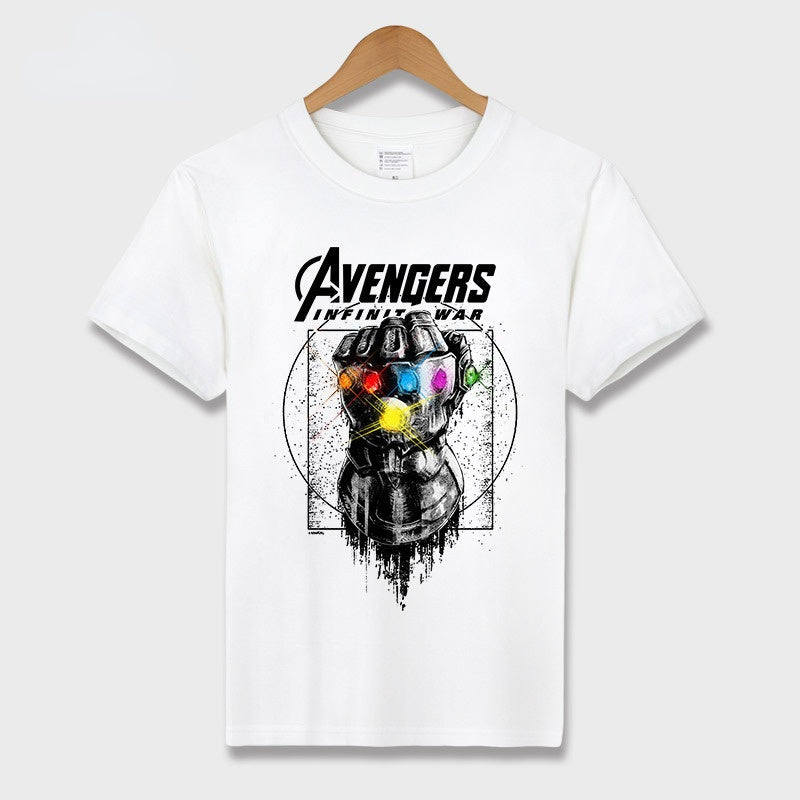 Marvel T Shirt Unlimited Gloves Marvel Heroes Cotton T-shirt Short Sleeve