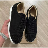 Louboutin-style red bottom shoes european station cl men's shoes rivets red bottom sneakers easiest for matchtrendy rivets couple style casual european goods