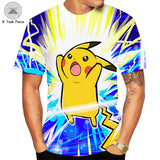 Men and Women Pokemon Pikachu T Shirt 3D Pikachu Short Sleeve T-shirt