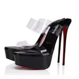 Louboutin-style red bottom shoes popular anchor cl studded red bottom shoes pointed toe cm high heels autum work export style women's shoes