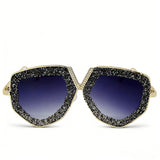 Trendy punk glasses retro sparkling diamond sunscreen