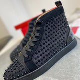 Louboutin-style red bottom shoes wintercl red bottom rivetsexport high-top sneakers tie back round toe cow suede casual shoes