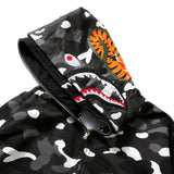 Bathing Ape Hoodie Luminous Camouflage Spotted Shark Double Hooded Zip Sweater