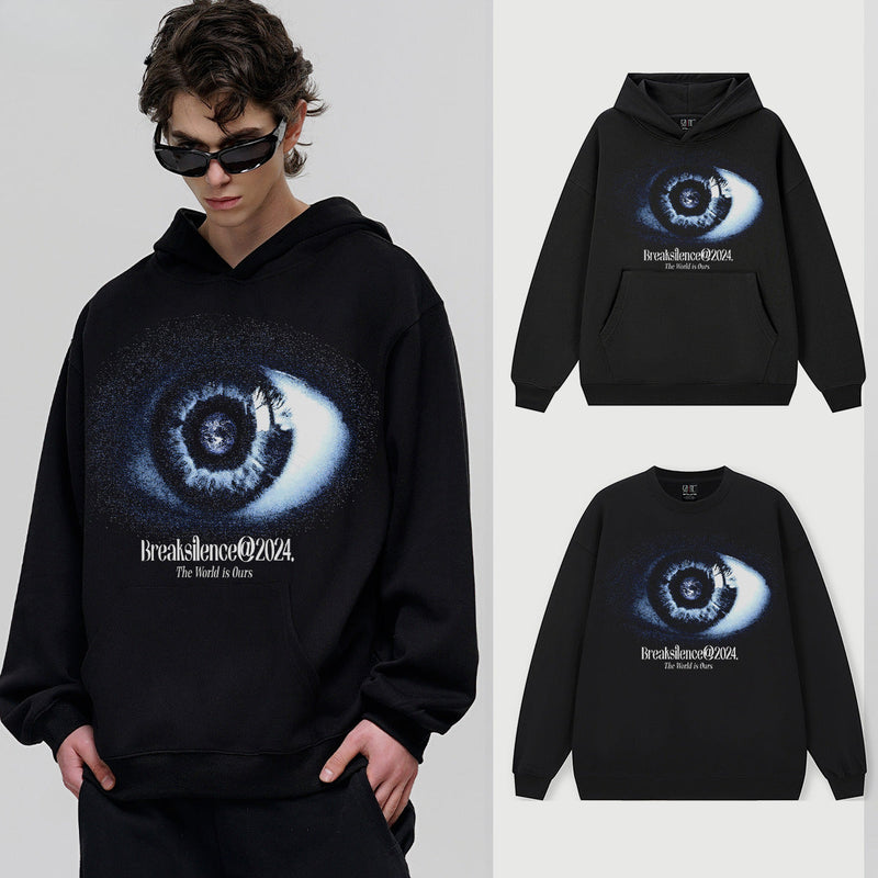 Vintage Hoodie God's Eye Vintage Hooded Sweater Print Crew Neck Sweater