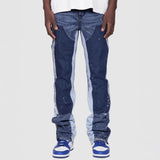 Gallery Dept Jeans handmade ink splashing splicing contrasting color micro-pull denim trousers