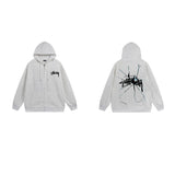 Stussy Hoodie Zip-Up Cardigan Fleece Hooded Sweater