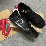 Louboutin-style red bottom shoes export europe station cl red bottom shoes electric embroidery low top high top men's shoes red bottom couple trendy rivets casualtie back