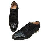 Louboutin-style red bottom shoes cl red bottom shoes sequin leather rivets formal men's leather shoes business loafers derby shoes oxford shoes accessible luxury