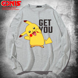 Men and Women Pokemon Pikachu T Shirt Anime Peripheral Long Sleeve T-shirt