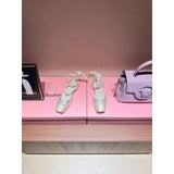 Louboutin-style red bottom shoes clretroeleganceniche stylebows ballet shoes rhinestone silk flatsflats women's hot style ribbon sandals