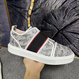 Louboutin-style red bottom shoes european station exportcl men's shoes rivet sneakers trendyflats breathable willow couple style casual european goods