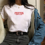 Stranger Things T Shirt Printed Polyester Crew Neck Women's T-shirt