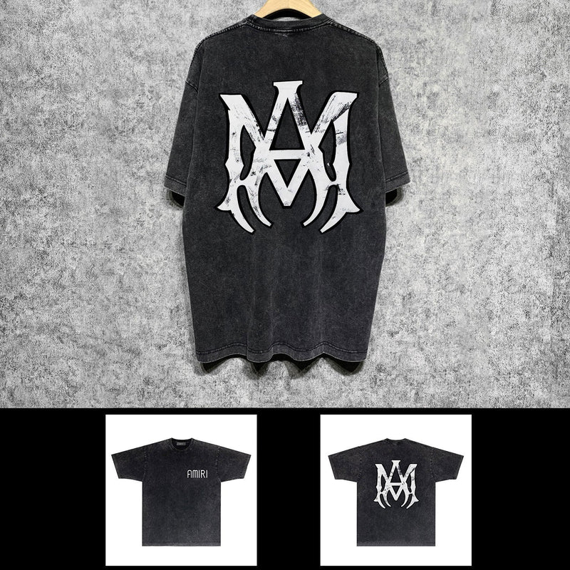 Amiri washed t-shirt mottled spider printing