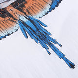 Marcelo Burlon T Shirt MB Orange Blue Wings Men's and Women's Same Hip Hop Pure Cotton