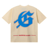 Godspeed T Shirts Convenience Store White Car Printing Cotton Casual Short Sleeve Men's and Women's