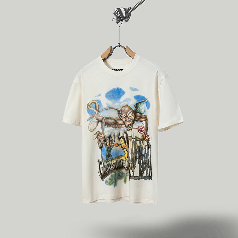 Travis Scott T Shirts Cactus Jack x Utopia Tour Utopia joint model Heaven and Hell short sleeve