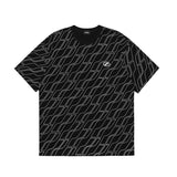 We11 Done T Shirts Irregular Reflective Stripe Corrugated Short Sleeve Casual Summer