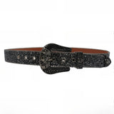 Hip-hop punk rhinestone belt skull dark style