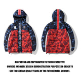 Shark Print Coat Ape Head Shark Coat Hooded Cotton Jacket Thin