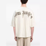 Palm Angels T-Shirts Pigeon Flow Lacquer Letter Foam Short Sleeve T-Shirt