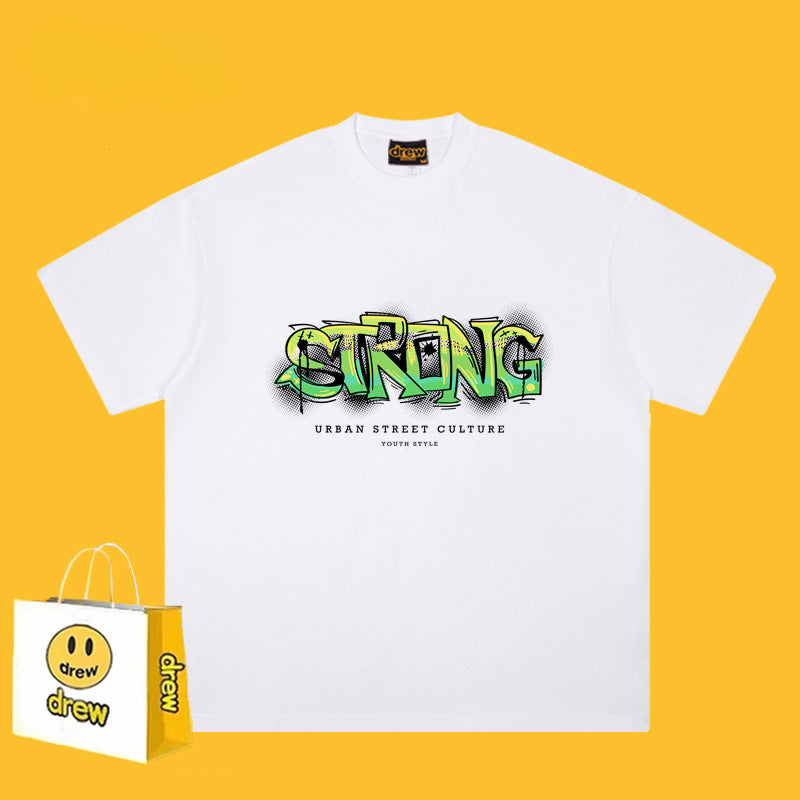Drew T Shirts Smiley T-shirt Graffiti Printing