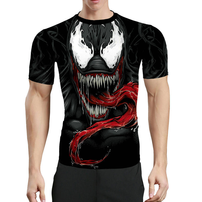 Marvel T Shirt 3D Printing Venom Marvel Casual Sports Workout Clothes