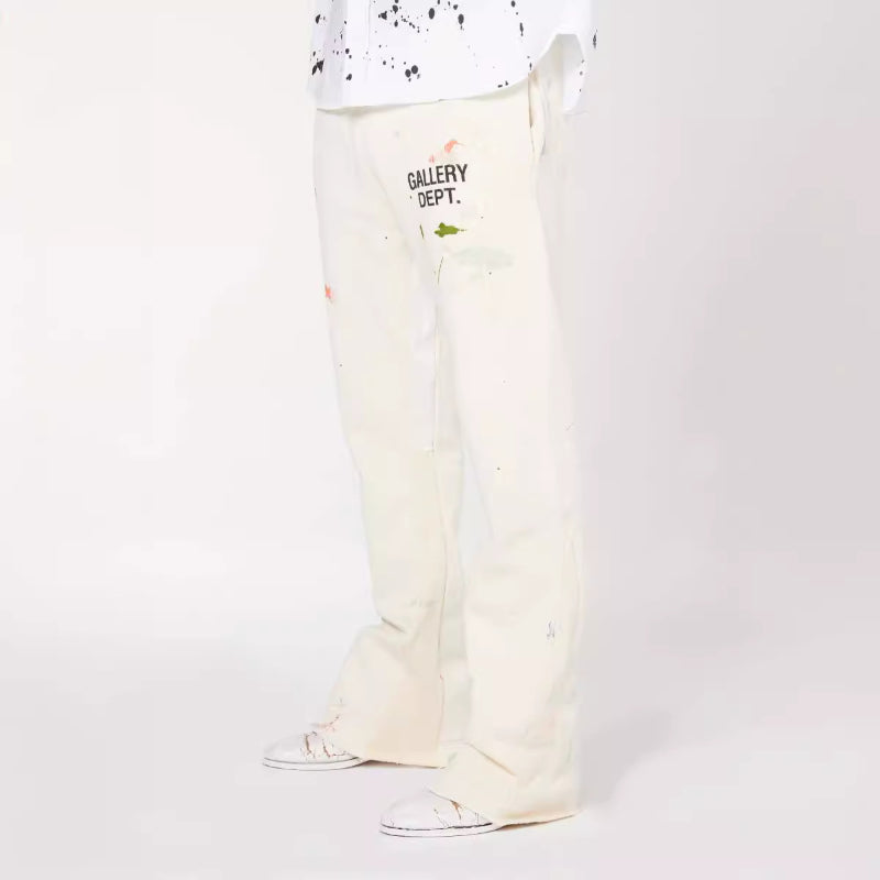 Gallery Dept Sweatpants Hand Painted Ink Splashing Graffiti Splicing Contrast Trousers