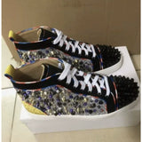 Louboutin-style red bottom shoes cl red bottom shoes european station export men's shoes rivet sneakers trendyflats breathable willow couple style