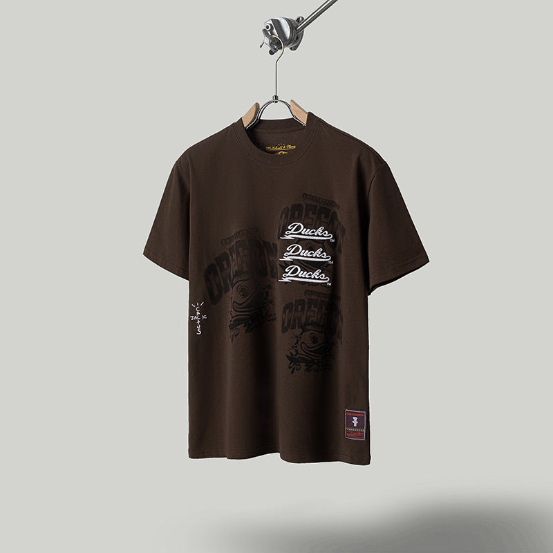 Travis Scott T Shirts x Mitchell x Ness Oregon Ducks Seal Short Sleeve