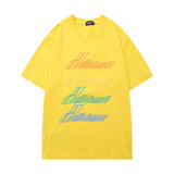 We11 Done T Shirts Color Letter Print Loose Large Size Men and Women Same Style
