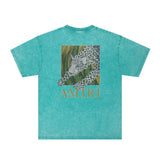 Amiri Washed Distressed T Shirt Printed Trendy Pure Cotton