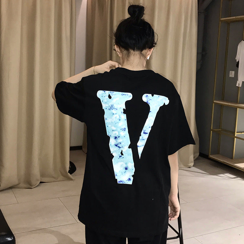 ASAP Yams V Lone T Shirt Kids Pattern Large V Printed Short Sleeve T-shirt