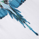 Marcelo Burlon T Shirt MB Jungle Blue Wings Seamless Printing Men and Women Same Style