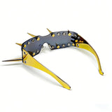 Trendy punk glasses spike all-in-one frameless