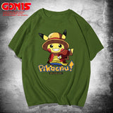 Men and Women Pokemon Pikachu T Shirt Pikachu Joint Name Luffy Chopper Short Sleeve T-shirt