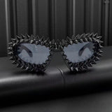 Trendy punk glasses special-shaped spikes and rivets
