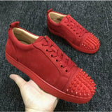 Louboutin-style red bottom shoes, popular european station cl red bottom shoes, electric embroidery style, low-top high-top men's shoes, red bottom couple, trendy rivets, casualtie back