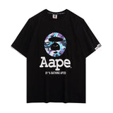 A Bath Ape Print T Shirt Casual Fashion Shark Print  Cotton Sports