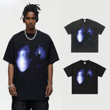 Vintage T-shirts short-sleeved T-shirts cross-border washing and old