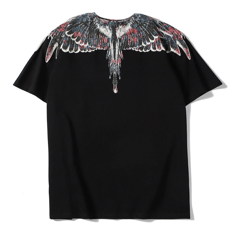 Marcelo Burlon T Shirt MB Wings Pattern Pure Cotton Men and Women Same Style