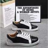 Louboutin-style red bottom shoes europeancl rivetstrendy men's shoes red bottom sneakersfashioneasiest for matchbest selling breathable casual shoes