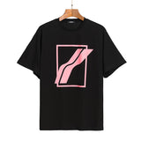 We11 Done T Shirts Color Checkered Logo Letter Offset T-shirt Solid Color Loose