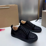 Louboutin-style red bottom shoes european station cl electric embroidery rivets red bottom sneakers easiest for matchtrendycouple style casual shoes guangdong