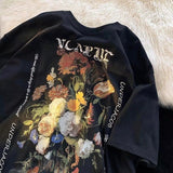 Caravaggio T-Shirts Flower Oil Painting Short Sleeve Men and Women Street Loose plus Size