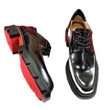 Louboutin-style red bottom shoes wang jiaer cl red bottom shoes men business leather shoes british breathable genuine leather flatsthick sole height-increasing derby shoes