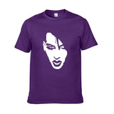 Marilyn Manson T Shirt Sketch Head Print Short Sleeve Men and Women Loose