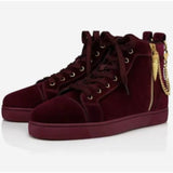 Louboutin-style red bottom shoes cl red bottom shoes european station export men's shoes rivet sneakers trendyflats breathable willow couple style