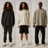 Fog Essentials Long Sleeve T-Shirt Flocking Logo Loose Long Sleeve T-Shirt