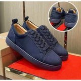 Louboutin-style red bottom shoes genuine leather classycl red bottom shoes black velvet glossy low-top sneakers accessible luxurytrendycasual men's shoes